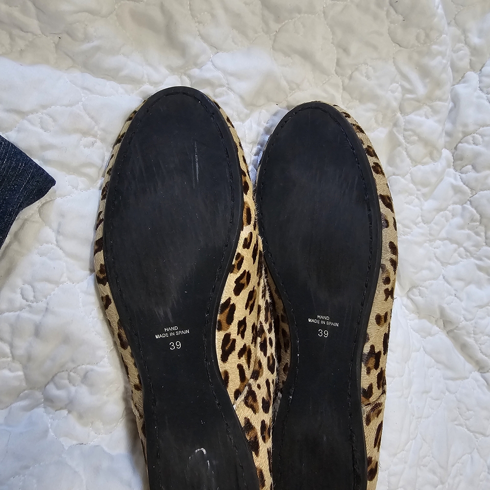 Papanatas Leopard Print Shoes Lace-Up Flats Size 39 - Picture 6 of 11